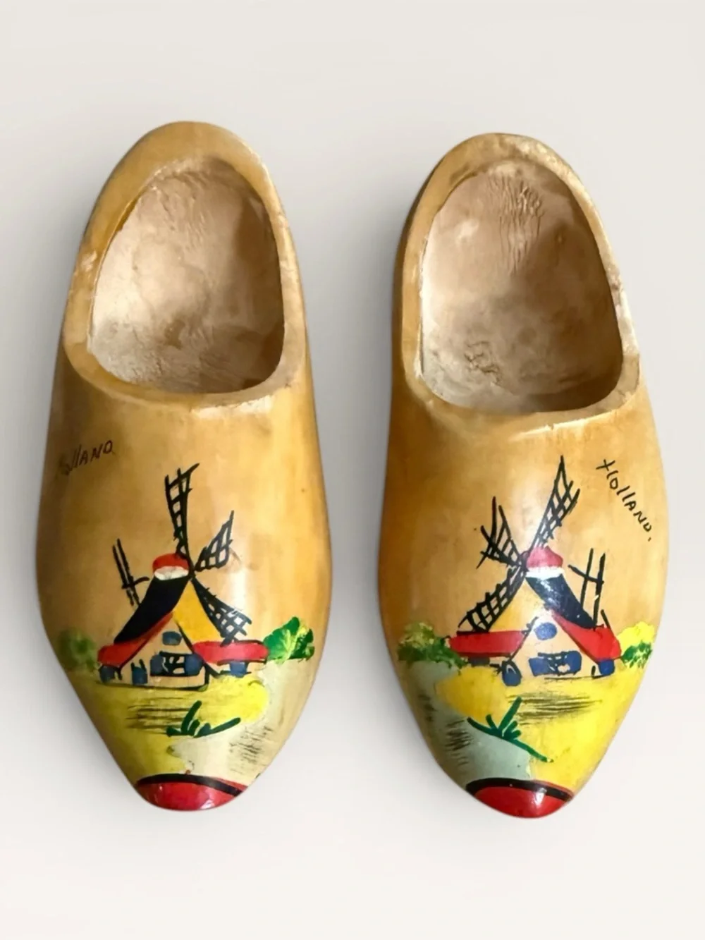 Vintage Hand-Painted Dutch Wooden Shoes From Holland - 1970’s